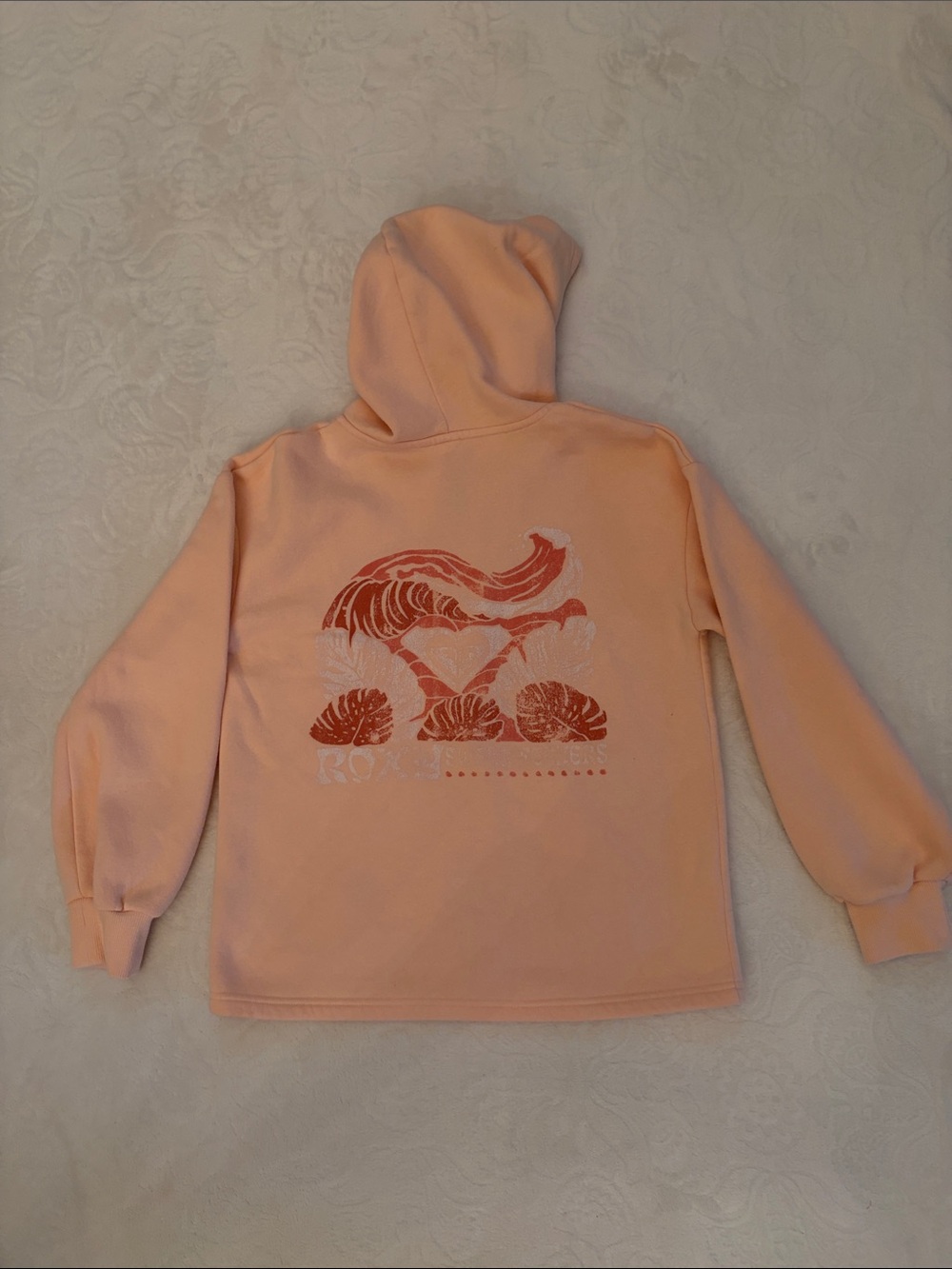 Roxy Peach Zip Front Hoodie for Kids